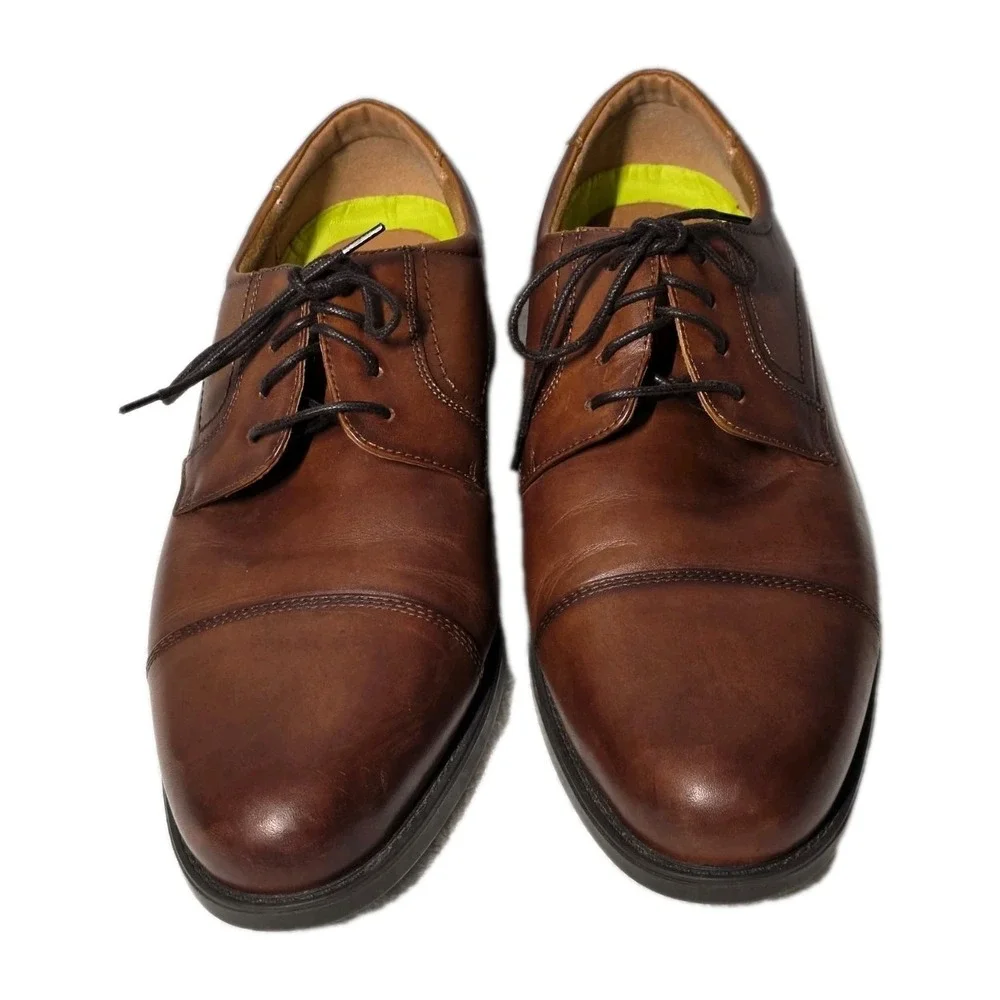 Sharp Florsheim Mens Size 11 EEE Midtown Leather Brown Cap Toe Oxford HTF Shoes